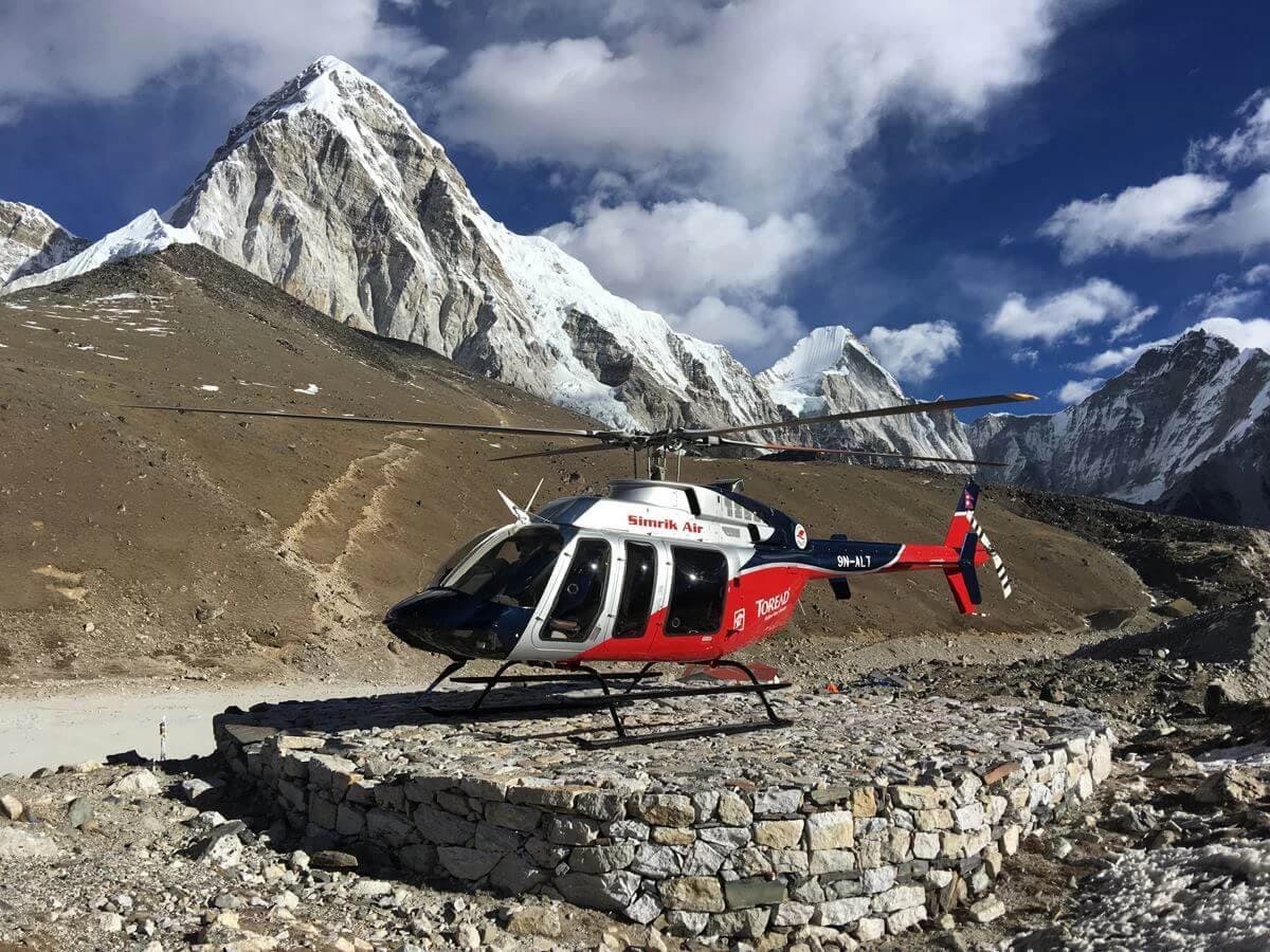 Ghorekshep Landing Helicopter